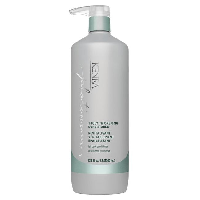 Unlock our secret to fuller, thicker looking hair after first use with the Kenra Platinum® Truly Thickening Shampoo &amp; Conditioner System. Experience instant fullness and 74% more volume at the root*. Adds hydration and shine and helps to add texture to hair for easy styling. Formulated to enhance style memory to effortlessly retain your style longer.
