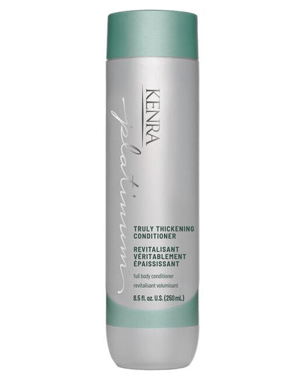 Unlock our secret to fuller, thicker looking hair after first use with the Kenra Platinum® Truly Thickening Shampoo &amp; Conditioner System. Experience instant fullness and 74% more volume at the root*. Adds hydration and shine and helps to add texture to hair for easy styling. Formulated to enhance style memory to effortlessly retain your style longer.