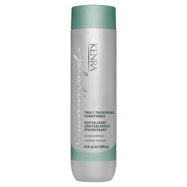 Unlock our secret to fuller, thicker looking hair after first use with the Kenra Platinum® Truly Thickening Shampoo &amp; Conditioner System. Experience instant fullness and 74% more volume at the root*. Adds hydration and shine and helps to add texture to hair for easy styling. Formulated to enhance style memory to effortlessly retain your style longer.
