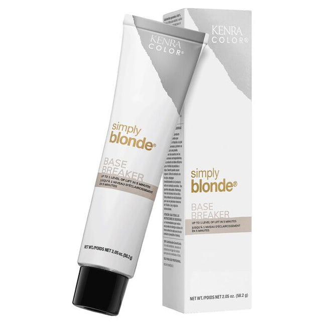 Kenra Color Simply Blonde Base Breaker Cool provides up to 1 level of lift in 5 minutes. This one-step base breaker gently lifts &amp; helps neutralize warm tones. Ideal for most hair types and untreated hair for a subtle base change. Recommended for levels 7 and above.