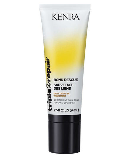 Kenra® Triple Repair Bond Rescue utilizes Kenra's exclusive bonding technology to maintain and reinforce long-lasting bonds, repairing hair and leaving it 16x stronger.* This lightweight, daily leave-in treatment prevents future breakage with each use, leaving hair looking nourished, shiny, and healthy-looking. Can also be used as an overnight treatment.