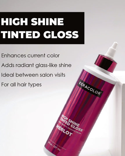 Transform dull, faded hair into a brilliant, glass-like masterpiece without leaving the shower. Keracolor High Shine Tinted Gloss is a one-step in-shower glaze that delivers a sheer boost of color and an intensely glossy finish, so your hair looks freshly styled long after your last salon visit.