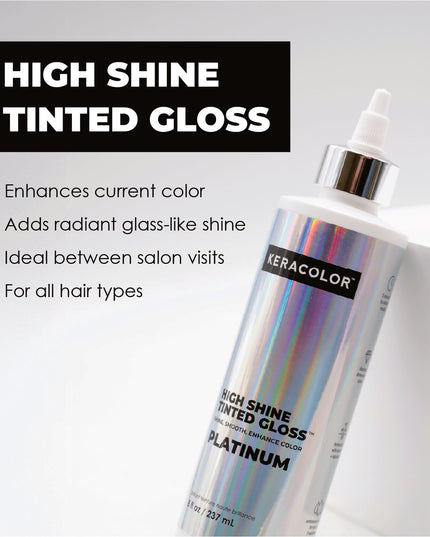 Transform dull, faded hair into a brilliant, glass-like masterpiece without leaving the shower. Keracolor High Shine Tinted Gloss is a one-step in-shower glaze that delivers a sheer boost of color and an intensely glossy finish, so your hair looks freshly styled long after your last salon visit.