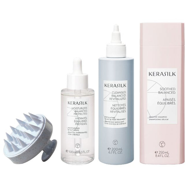 Scalp Kit Includes:

(1) - Moisturizing Scalp Drops, 3.3 fl. oz.
(1) - Exfoliating Scalp &amp; Hair Treatment, 6.7 fl. oz.
(1) - Sensitive Shampoo, 8.4 fl. oz.
(1) - Scalp Brush