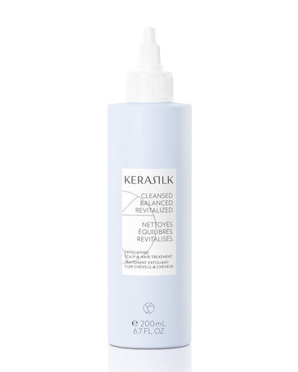 A highly effective pre-shampoo treatment with Biomimetic Silk &amp; 2% AHA. Our 100% vegan* exfoliating formula deeply cleanses the scalp and hair without stripping moisture, promoting voluminous, shiny, healthy-looking hair.
*no animal-derived ingredients