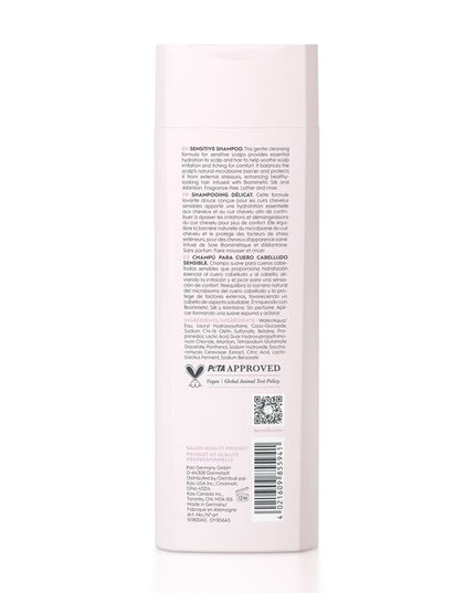 A gentle cleansing shampoo infused with Biomimetic Silk and Allantoin. Kerasilk's 100% vegan*, fragrance-free formula soothes and nourishes sensitive scalps, providing essential hydration for lasting comfort and balance**.
*no animal-derived ingredients