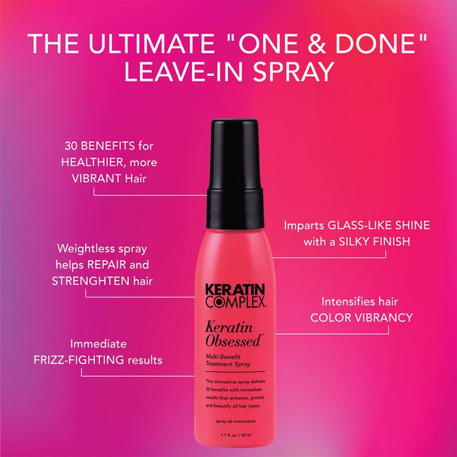 This lightweight all-in-one multi-benefit spray is bursting with keratin protein and is packed with 30 hair repair benefits that deliver frizz control along with stronger, more vibrant, healthy hair. For frizzy, damaged, or dry hair.