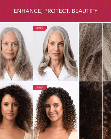 This lightweight all-in-one multi-benefit spray is bursting with keratin protein and is packed with 30 hair repair benefits that deliver frizz control along with stronger, more vibrant, healthy hair. For frizzy, damaged, or dry hair.