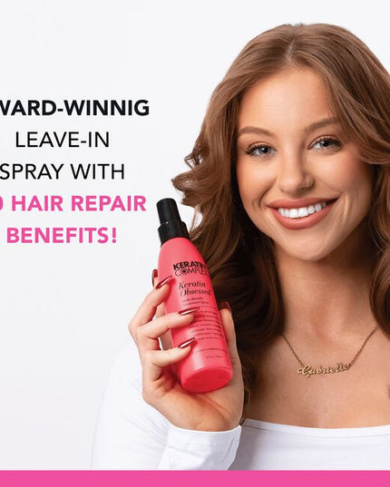 This lightweight all-in-one multi-benefit spray is bursting with keratin protein and is packed with 30 hair repair benefits that deliver frizz control along with stronger, more vibrant, healthy hair. For frizzy, damaged, or dry hair.