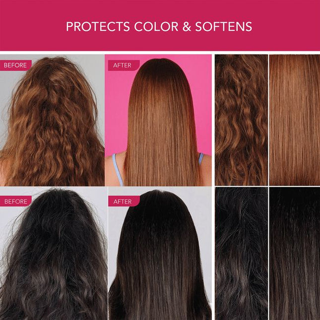 This color-safe shampoo gently cleanses while minimizing frizz and flyaways for healthy-looking, smooth, and shiny hair. For all hair types, including dry, damaged, color-treated, and keratin-treated hair.