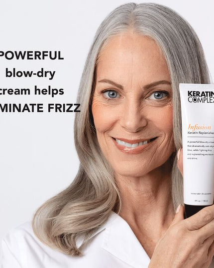 A powerful blow-dry cream that dramatically cuts blow-dry time while providing frizz control and hair smoothing benefits. For frizzy, damaged, or dry hair.