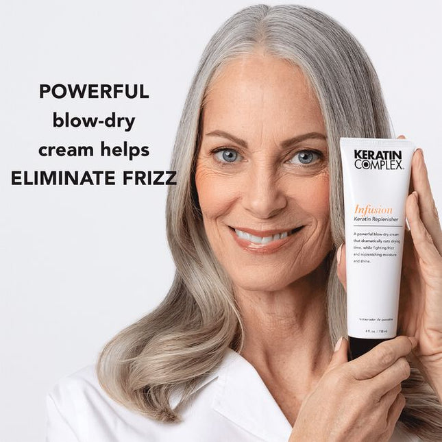 A powerful blow-dry cream that dramatically cuts blow-dry time while providing frizz control and hair smoothing benefits. For frizzy, damaged, or dry hair.