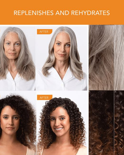 This intense hair repair serum improves the hair’s strength and resilience while reducing breakage and split ends. Safe for color-treated hair. Contains no added sulfates or parabens. For all hair types, including damaged or color-treated hair.