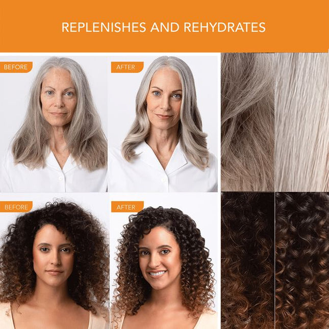 This intense hair repair serum improves the hair’s strength and resilience while reducing breakage and split ends. Safe for color-treated hair. Contains no added sulfates or parabens. For all hair types, including damaged or color-treated hair.