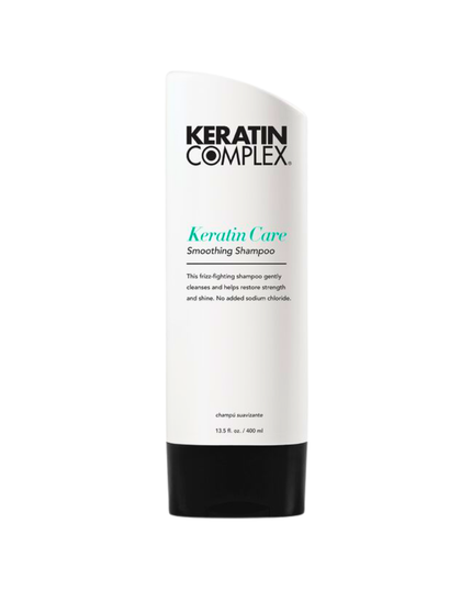 Smoothing shampoo cleanses hair, helps restore strength and shine, and controls frizz. For keratin-treated, damaged, or dry hair.