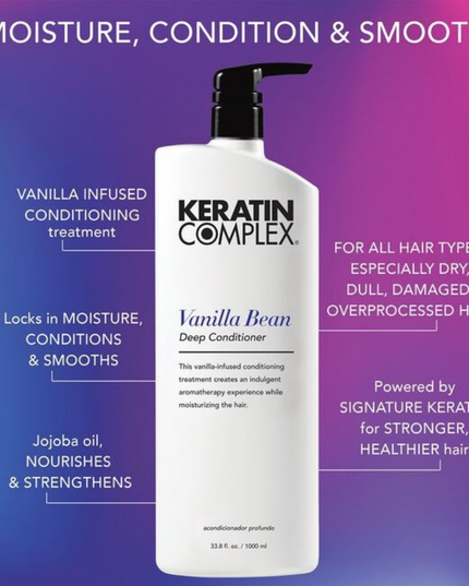 A rich, vanilla-infused conditioning treatment that creates a fragrant aromatherapy experience while moisturizing for healthy hair. For dry, dull, damaged, or overprocessed hair.