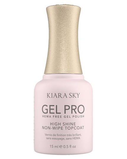Seal in your perfect set with the Kiara Sky Gel Pro HEMA-Free High Shine Non-Wipe Top Coat – a crystal-clear, ultra-glossy finish designed to protect and elevate your gel manicure. This top coat delivers a durable, long-lasting shine without any sticky residue, so there’s no need to wipe after curing. Formulated without HEMA or TPO, it’s a clean-label essential that’s safe for even the most sensitive clients. Whether you’re finishing a solid color, nail art, or French tips, this top coat locks in brilliance