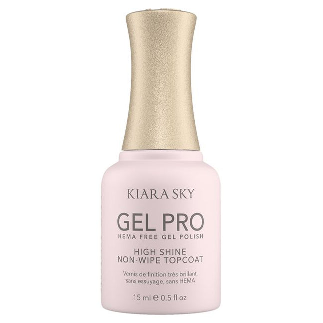 Seal in your perfect set with the Kiara Sky Gel Pro HEMA-Free High Shine Non-Wipe Top Coat – a crystal-clear, ultra-glossy finish designed to protect and elevate your gel manicure. This top coat delivers a durable, long-lasting shine without any sticky residue, so there’s no need to wipe after curing. Formulated without HEMA or TPO, it’s a clean-label essential that’s safe for even the most sensitive clients. Whether you’re finishing a solid color, nail art, or French tips, this top coat locks in brilliance