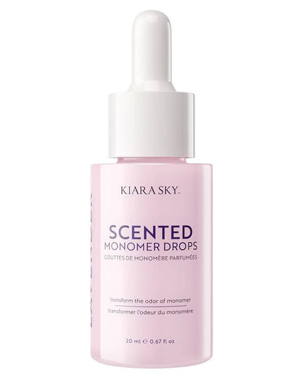 The Scented Monomer Drops bundle includes three fragrance options — Cotton, Fresh &amp; Clean, and Lavender — formulated to neutralize the strong scent of acrylic monomer during your nail services. Each scent drop is designed to be mixed into monomer without altering its workability, allowing nail techs to maintain performance while creating a more pleasant environment.