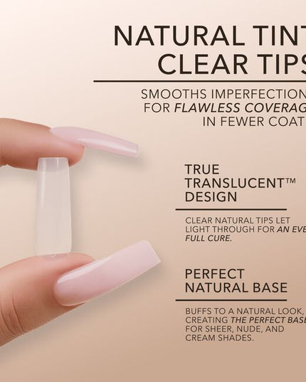 Introducing the next evolution in nail technology, Kiara Sky Natural Cover Gel Extensions. Crafted from our ultra-light soft gel and infused with a proprietary milky tint, these natural cover tips deliver seamless coverage that blurs imperfections and eliminates the line between the natural nail and the extension. 