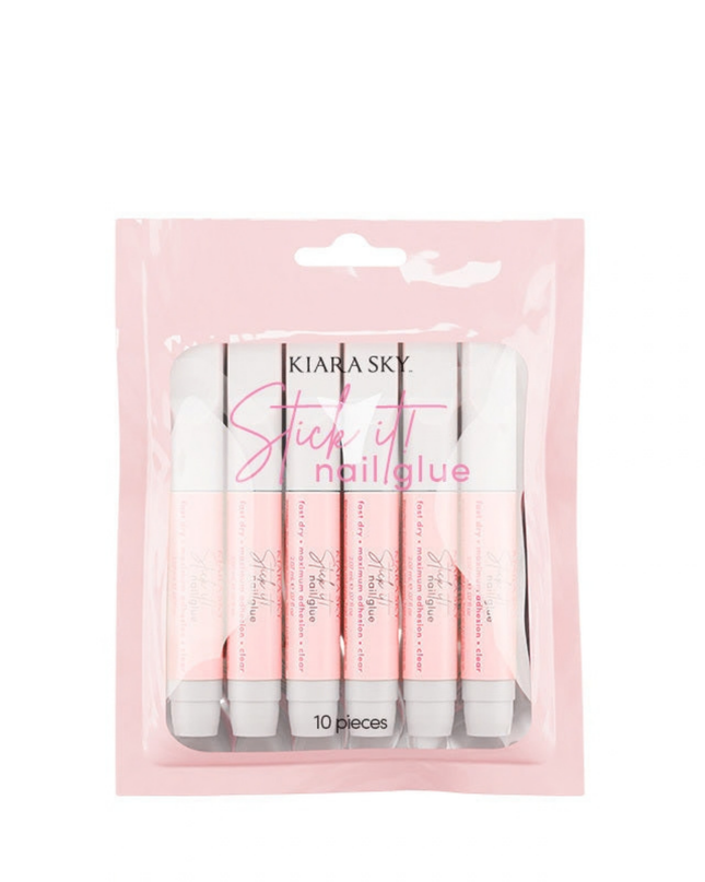 The Kiara Sky “Stick It” nail glue is the best nail glue you’ll ever try! Its fast-setting formula is the strongest on the market and it features a quick 3-second dry time allowing you to apply nail tips faster and with maximum adhesion!
