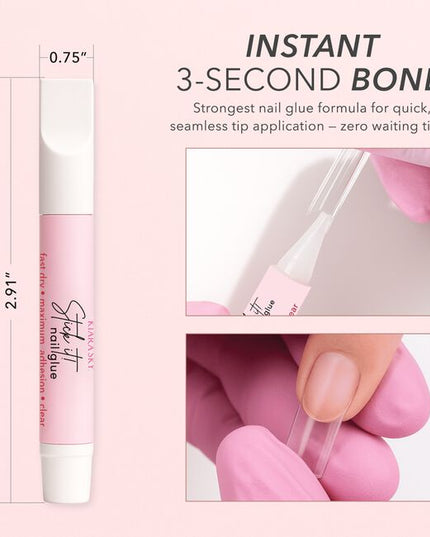 The Kiara Sky 4-in-1 Gel Nail Glue is a multi-functional salon staple designed to streamline service and maximize performance. This thick, controlled-formula gel glue acts as your go-to for securing gel extensions, locking in rhinestones or embellishments, sculpting 3D nail art, and even acting as a builder gel.