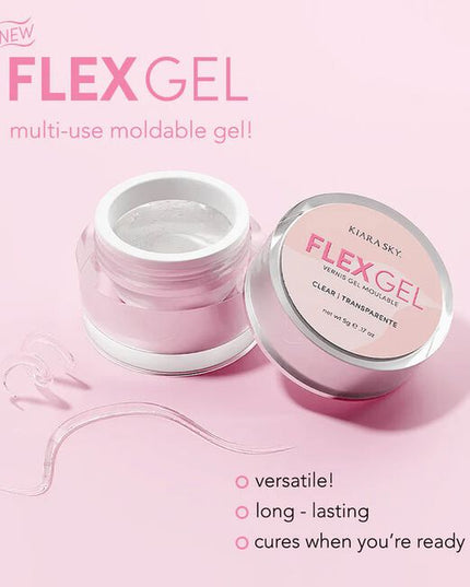 Flex Gel is a versatile, moldable gel designed to elevate nail artistry. Ideal for 3D art, carving, molding, and rhinestone application, as well as seamless gel extensions, its pliable consistency gives nail technicians more control and time to refine designs before curing.