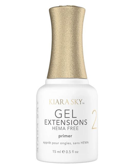 Kiara Sky’s Gel Extensions Primer HEMA Free is the second step in the Gelly Tips application system and is essential for achieving strong and long lasting adhesion.