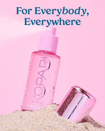 Bright and blissful, enjoy that sweet summer feeling when the world is blossoming all around you with Kopari Beauty's Marbella Bloom Hair & Body Mist. This fresh and floral hair & body fragrance is a vibrant blend of neroli and bergamot, with a touch of cardamom and vetiver.
