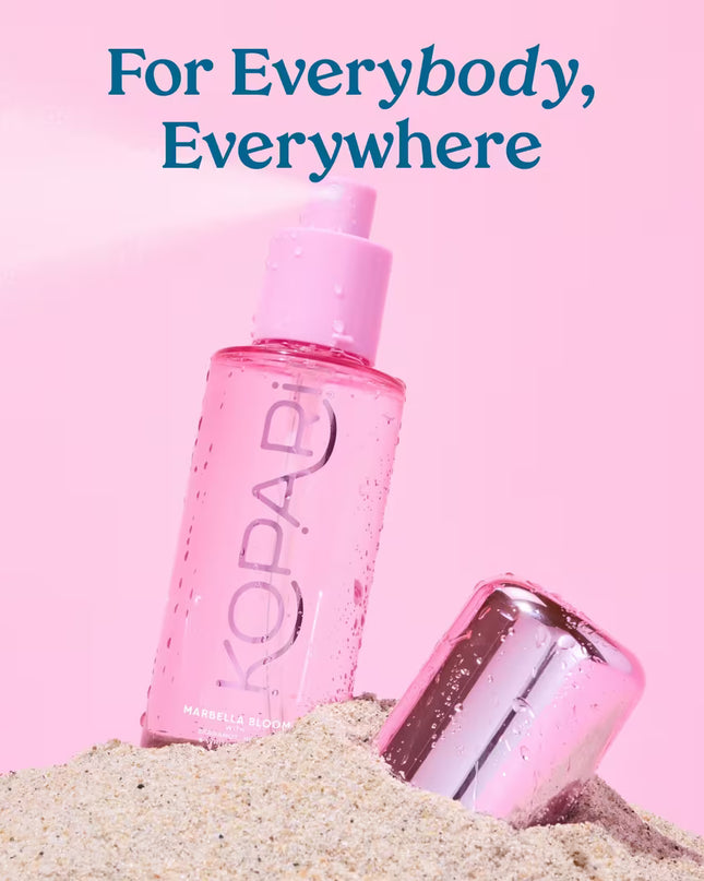 Bright and blissful, enjoy that sweet summer feeling when the world is blossoming all around you with Kopari Beauty's Marbella Bloom Hair & Body Mist. This fresh and floral hair & body fragrance is a vibrant blend of neroli and bergamot, with a touch of cardamom and vetiver.