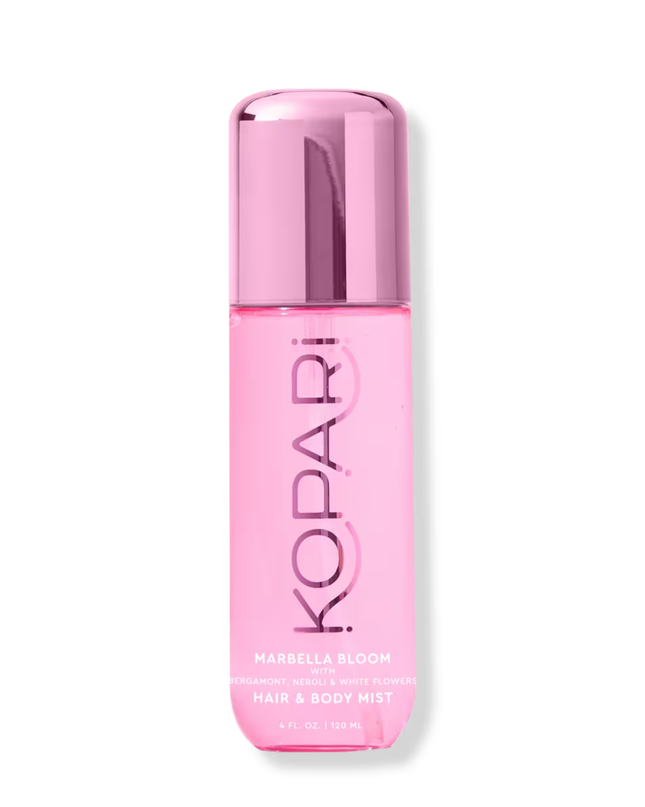 Bright and blissful, enjoy that sweet summer feeling when the world is blossoming all around you with Kopari Beauty's Marbella Bloom Hair &amp; Body Mist. This fresh and floral hair &amp; body fragrance is a vibrant blend of neroli and bergamot, with a touch of cardamom and vetiver.