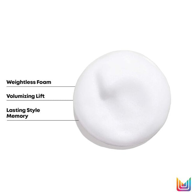 A weightless foam for volumizing lift, and shine that provides moveable, texturizing hold with lasting style memory.
