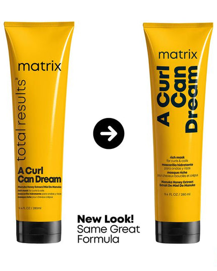 A Curl Can Dream Rich Mask is a deep hydrating hair mask that preserves the pattern of curls and coils. It is infused with Manuka honey extract, which acts as a natural humectant and adds moisture to hair, and is free of silicones, sulfates, parabens, mineral oil, petrolatum and paraffins.