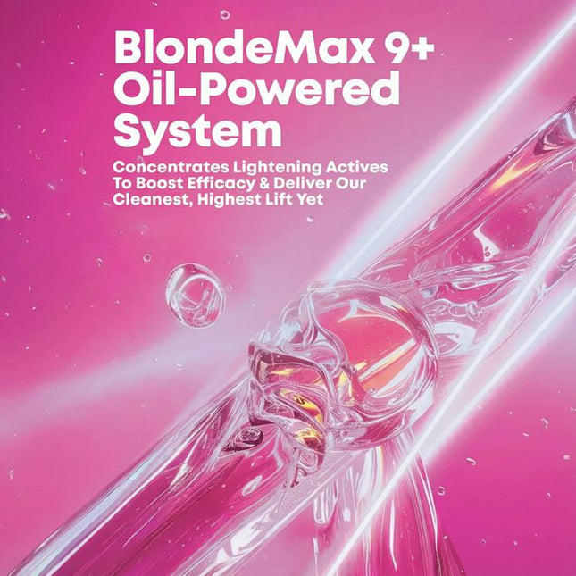 Achieve your clients' dream blonde with the Matrix BlondeMax 9+ Oil-Powered Lightening System. This high-performance lightener provides up to 9 levels of clean, even lift for stunning, bright results on any hair type. -Achieves up to 9 levels of clean, powerful lift.