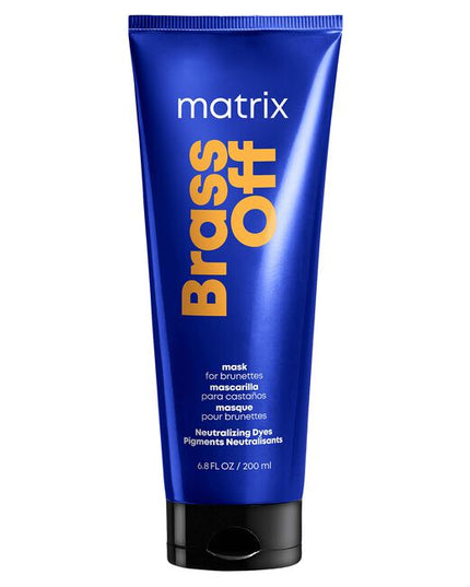 Brass Off Custom Neutralization Hair Mask is a color depositing formula that neutralizes brassy tones. Highly pigmented blue-violet tones that neutralize and eliminate brassy/orange tones to maintain lightened hair. It also helps repair and protect fragile hair.