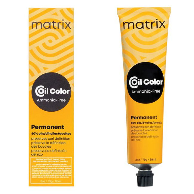 Coil Color is an ammonia-free permanent color line made with 60% oil formula to preserve curl definition.
