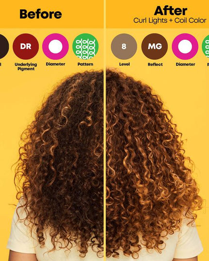 Coil Color is an ammonia-free permanent color line made with 60% oil formula to preserve curl definition.