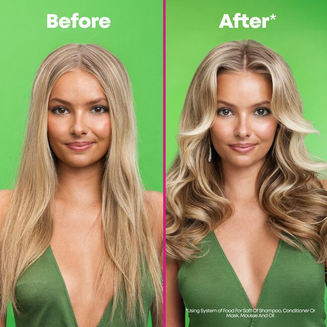 A professional, hydrating volumizing mousse that allows stylists to create showstopping volume without sacrificing softness. The Matrix Food For Soft XXL Big 'N Soft Mousse gives clients 2X more volume and a touchable, teddy-bear soft finish that lasts 12 hours.