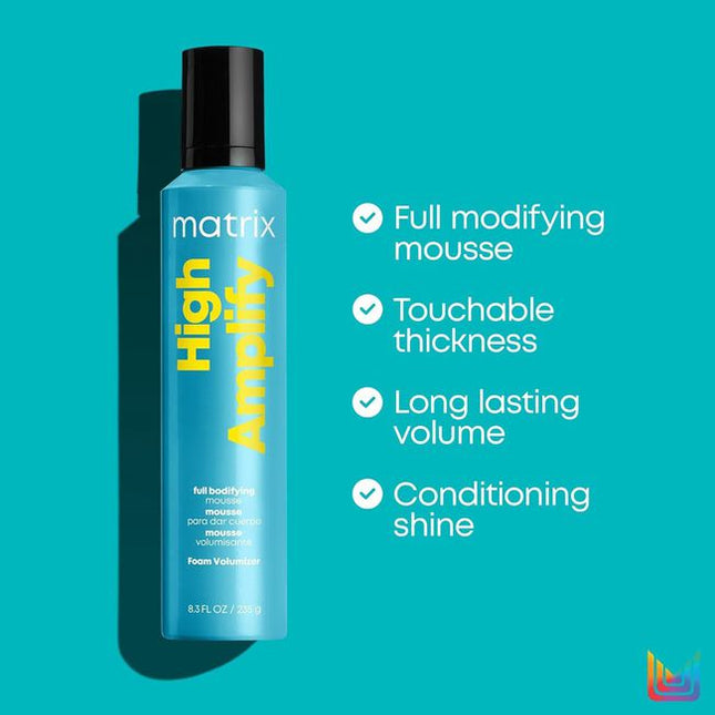 High Amplify Foam Volumizer provides full-bodied lift and support for touchable thickness. Lightweight whip adds conditioning shine and lasting body.
