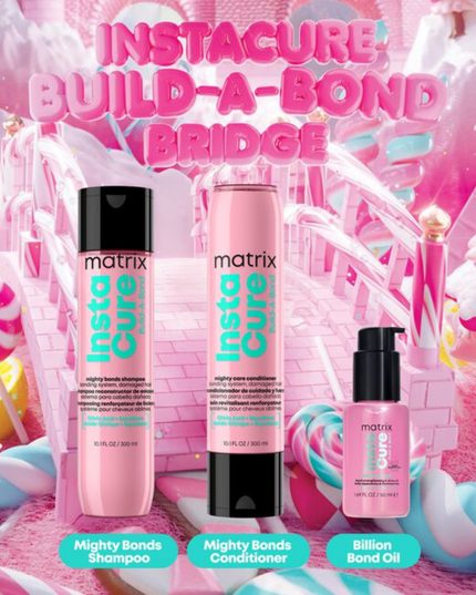 Instacure Build-A-Bond Kit Includes:

(1) - Instacure Build-A-Bond Shampoo, 10.1 fl. oz.
(1) - Instacure Build-A-Bond Conditioner, 10.1 fl. oz.
(1) - Instacure Build-A-Bond Billion Bond Oil, 1.69 fl. oz.