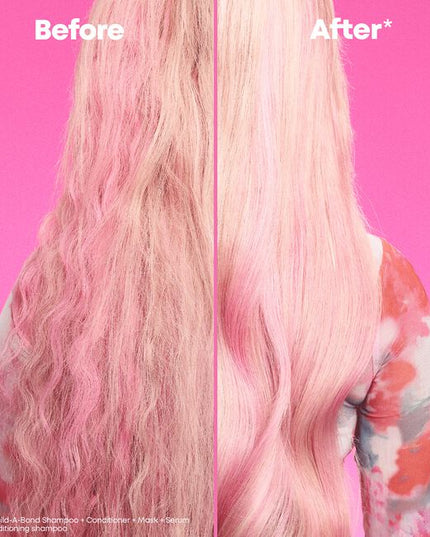 Build-A-Bond Mighty Bonds Shampoo is packed with 1 billion bonds in every bottle to fight damage. It gently cleanses and strengthens mega damaged hair, making it ideal for clients post-lightening or after receiving a chemical service.