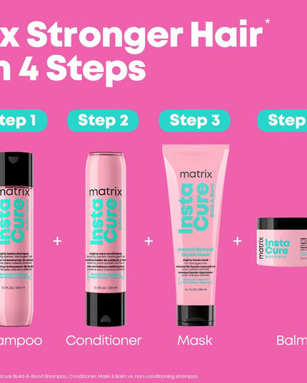 Build-A-Bond Mighty Bonds Shampoo is packed with 1 billion bonds in every bottle to fight damage. It gently cleanses and strengthens mega damaged hair, making it ideal for clients post-lightening or after receiving a chemical service.