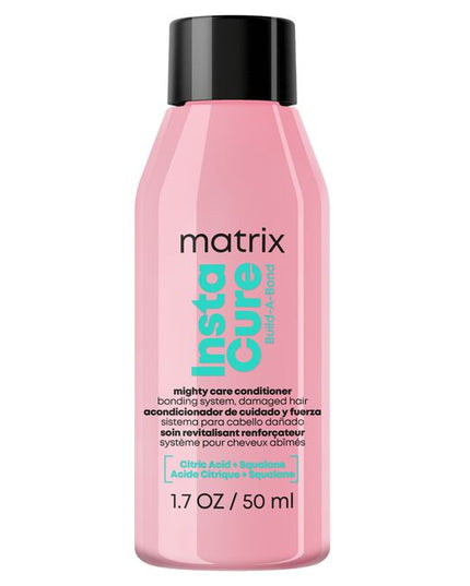 Build-A-Bond Mighty Bonds Conditioner is packed with 1 billion bonds in every bottle to fight damage! This luxurious conditioner instantly detangles, softens, and repairs mega damaged hair, making it ideal for clients post-lightening or after receiving a chemical service. It is formulated with citric acid to strengthen your clients' hair from within, while squalane softens and smooths the outside.