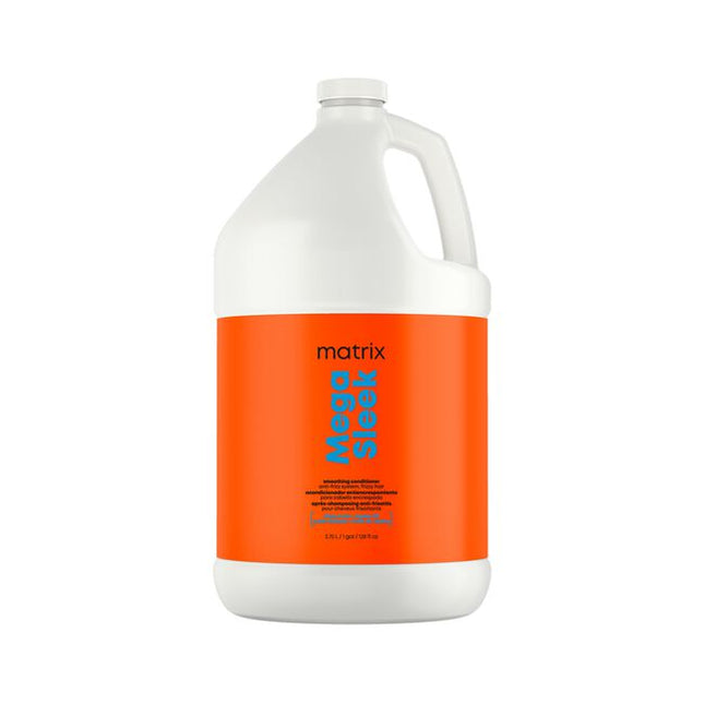 Mega Sleek Conditioner is formulated with Shea Butter to reduce frizz, smooth hair and provide humidity protection for clients with the most rebellious, unruly hair. Smoothing conditioner. Controls frizz. Protects hair against humidity.