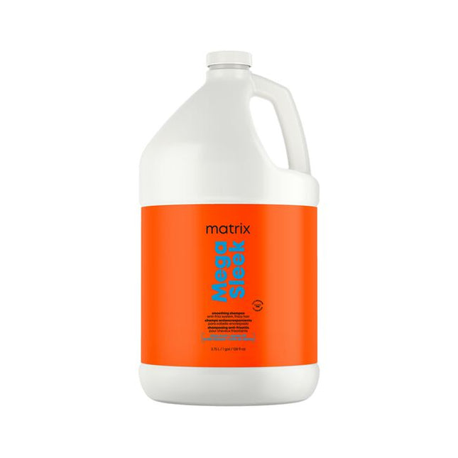 Mega Sleek Shampoo is formulated with Shea Butter to reduce frizz, smooth hair and provide humidity protection for clients with the most rebellious, unruly hair. Smoothing Shampoo. Cleanses hair and controls frizz. Protects hair against humidity.