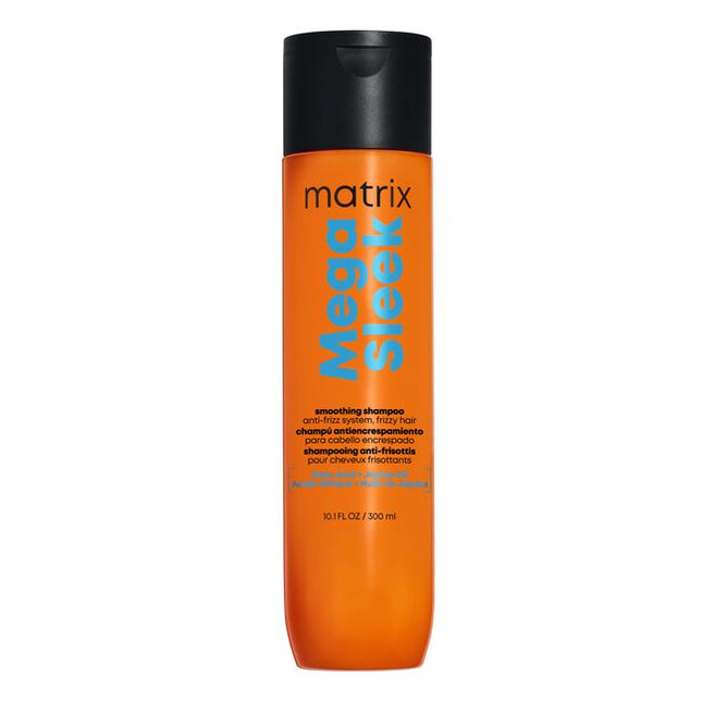 Mega Sleek Shampoo is formulated with Shea Butter to reduce frizz, smooth hair and provide humidity protection for clients with the most rebellious, unruly hair. Smoothing Shampoo. Cleanses hair and controls frizz. Protects hair against humidity.