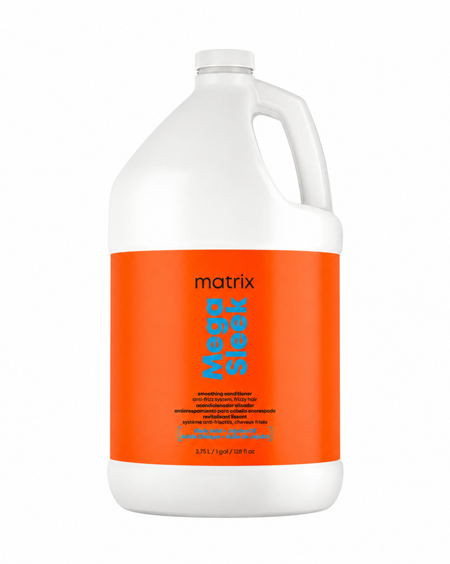 An essential professional smoothing conditioner that empowers stylists to deliver up to 96 hours of frizz-free perfection. The Matrix Mega Sleek Conditioner, with jojoba oil and oleic acid, instantly detangles and hydrates, creating the perfect foundation for a sleek, long-lasting style.