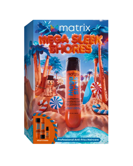 Mega Sleek Kit Includes:

(1) - Mega Sleek Shampoo, 10.1 fl. oz.
(1) - Mega Sleek Conditioner, 10.1 fl. oz.
(1) - Mega Sleek 96H Topcoat Serum, 1.69 fl. oz.