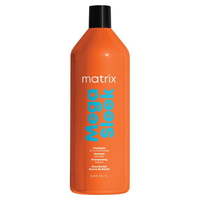 Mega Sleek Shampoo is formulated with Shea Butter to reduce frizz, smooth hair and provide humidity protection for clients with the most rebellious, unruly hair. Smoothing Shampoo. Cleanses hair and controls frizz. Protects hair against humidity.