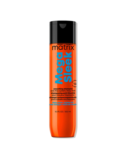 Mega Sleek Shampoo is formulated with Shea Butter to reduce frizz, smooth hair and provide humidity protection for clients with the most rebellious, unruly hair. Smoothing Shampoo. Cleanses hair and controls frizz. Protects hair against humidity.